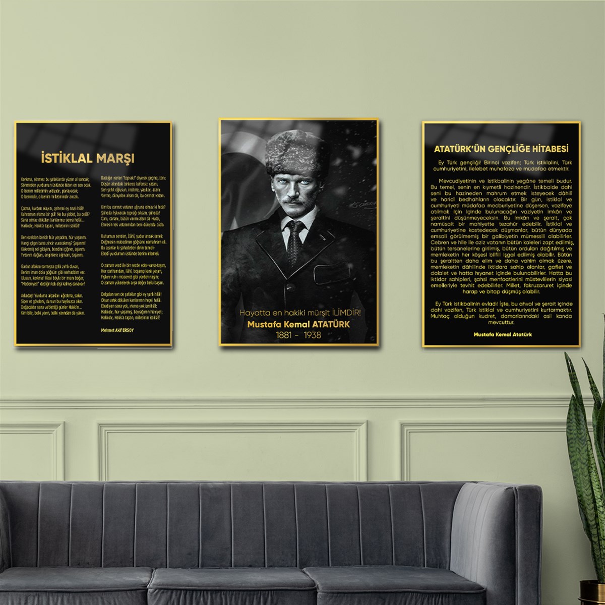 İSTİKLAL MARŞI GENÇLİĞE HİTABE ATATÜRK 3'LÜ SET