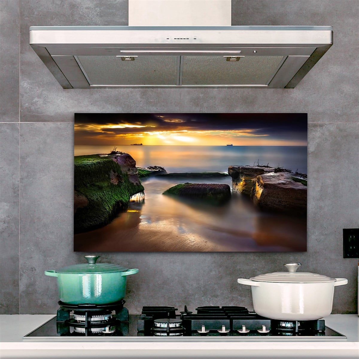 Ocak Arkası Cam Tablo 40x70 cm
