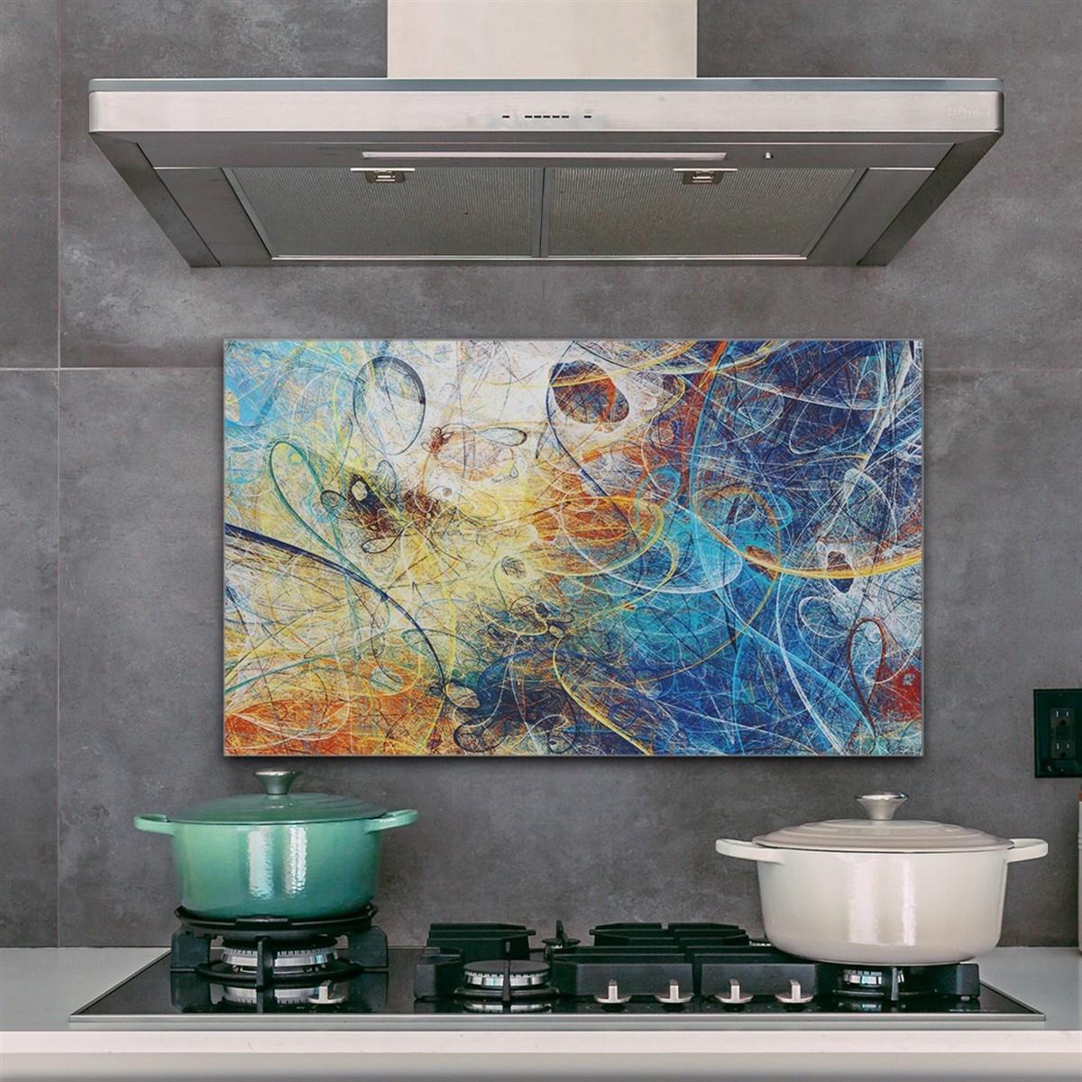 Ocak Arkası Cam Tablo 40x70 cm