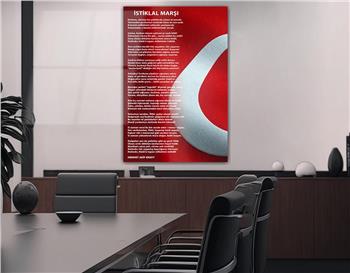 Turkish National Anthem Tempered Glass Wall Art 