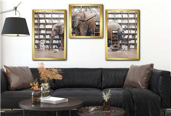 Tempered Glasss Wall Arts Art-Themed Set with Clock