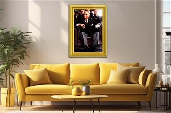 ÇERÇEVE GÖRSELLİ MUSTAFA KEMAL ATATÜRK GÖRSELLİ CAM TABLO 