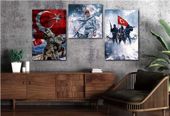 ŞEHİT ÖMER HALİS DEMİR GÖRSELLİ CAM TABLO CAM DUVAR SAATİ 