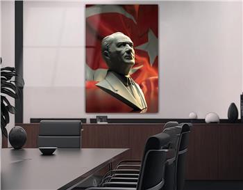 MUSTAFA KEMAL ATATÜRK GÖRSELLİ CAM TABLO