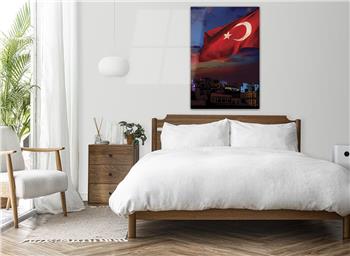 TÜRK BAYRAĞI GÖRSELLİ CAM TABLO