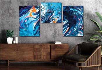 SANAT TEMALI CAM TABLO SAAT SETİ 