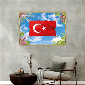 Alüminyum Çerçeveli Vatan Temalı Cam Tablo 057