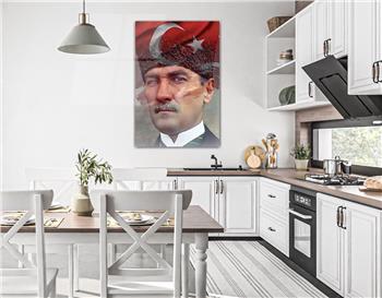 MUSTAFA KEMAL ATATÜRK GÖRSELLİ CAM TABLO