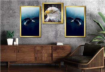 Tempered Glasss Wall Arts Art-Themed Set with Clock