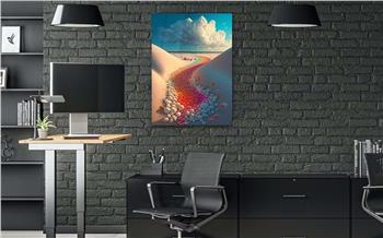 Dikey Sanat Temalı Cam Tablo 306