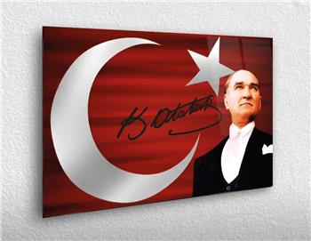 MUSTAFA KEMAL ATATÜRK GÖRSELLİ CAM TABLO