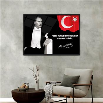 Alüminyum Çerçeveli Vatan Temalı Cam Tablo 047