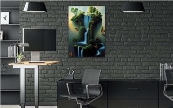 Dikey Sanat Temalı Cam Tablo 307