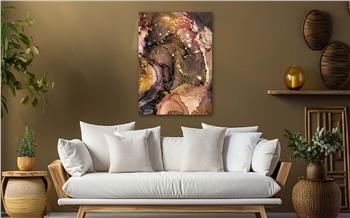 Dikey Sanat Temalı Cam Tablo 315
