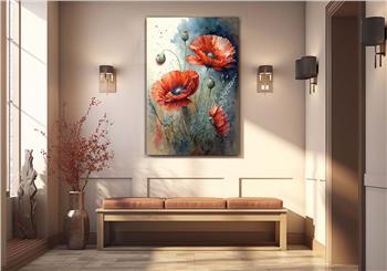 Dikey Sanat Temalı Cam Tablo 320