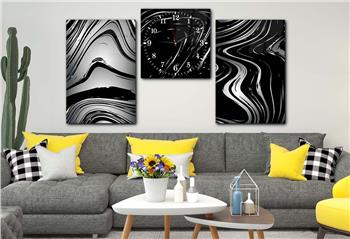 SANAT TEMALI CAM TABLO SAAT SETİ 