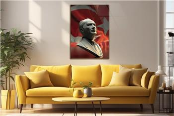 MUSTAFA KEMAL ATATÜRK GÖRSELLİ CAM TABLO