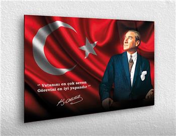 MUSTAFA KEMAL ATATÜRK CAM TABLO 