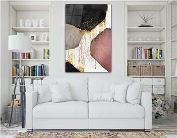 Dikey Sanat Temalı Cam Tablo 301