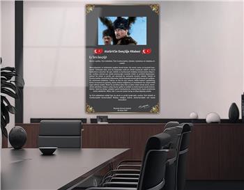 GENÇLİĞE HİTABE YAZILI CAM TABLO
