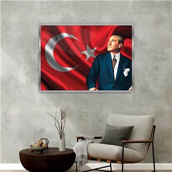 Alüminyum Çerçeveli Vatan Temalı Cam Tablo 081
