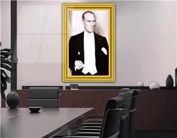 ÇERÇEVE GÖRSELLİ MUSTAFA KEMAL ATATÜRK GÖRSELLİ CAM TABLO 
