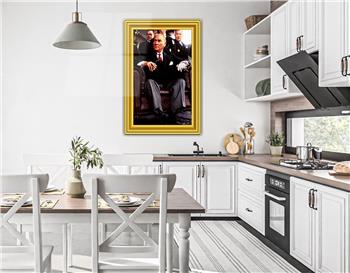ÇERÇEVE GÖRSELLİ MUSTAFA KEMAL ATATÜRK GÖRSELLİ CAM TABLO 