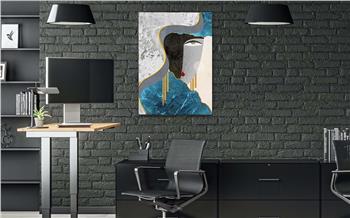 Dikey Sanat Temalı Cam Tablo 292