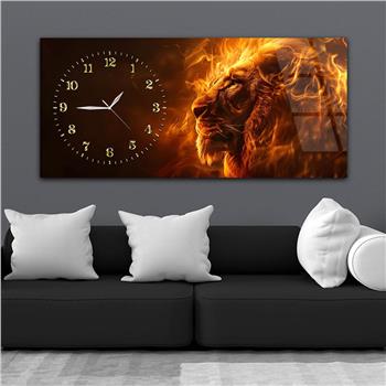 Yatay Saatli Yandan Sanat Temalı Cam Tablo 319