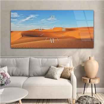 Yatay Ortadan Saatli  Sanat ve Doğa Temalı Cam Tablo 053