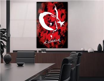 MUSTAFA KEMAL ATATÜRK GÖRSELLİ CAM TABLO