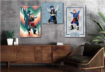 SANAT TEMALI CAM TABLO SAAT SETİ 