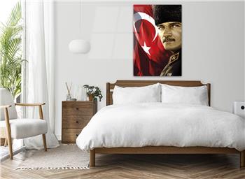 MUSTAFA KEMAL ATATÜRK GÖRSELLİ CAM TABLO 