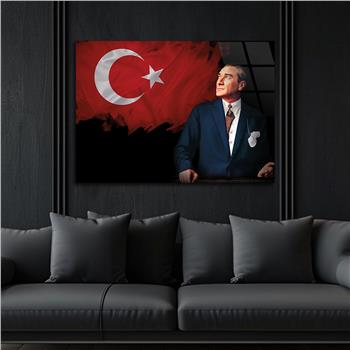 Yatay Vatan Temalı Cam Tablo63