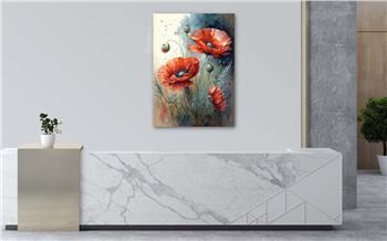 Dikey Sanat Temalı Cam Tablo 320