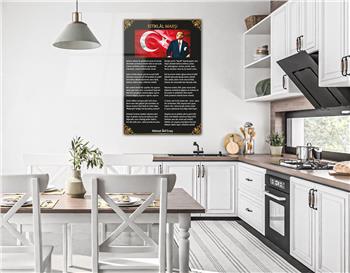 İSTİKLAL MARŞI YAZILI CAM TABLO