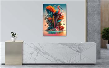 Dikey Sanat Temalı Cam Tablo 322