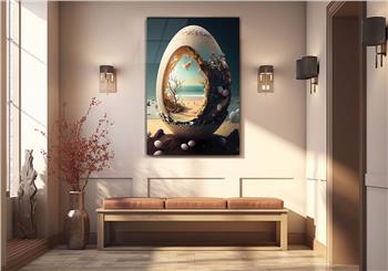 Dikey Sanat Temalı Cam Tablo 311