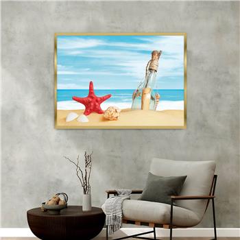 Aluminum-Framed Art-Themed Tempered Glass Wall Art 049