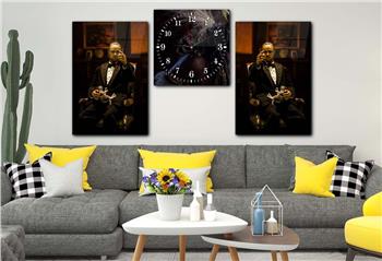 SANAT TEMALI CAM TABLO SAAT SETİ 