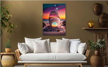 Dikey Sanat Temalı Cam Tablo 309