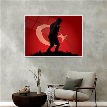Alüminyum Çerçeveli Vatan Temalı Cam Tablo 056