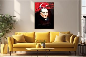 MUSTAFA KEMAL ATATÜRK GÖRSELLİ CAM TABLO