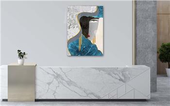 Dikey Sanat Temalı Cam Tablo 292