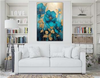 Dikey Sanat Temalı Cam Tablo 316