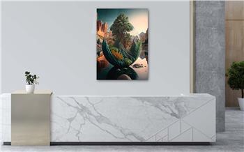 Dikey Sanat Temalı Cam Tablo 304