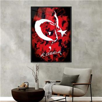 Alüminyum Çerçeveli Vatan Temalı Cam Tablo 093