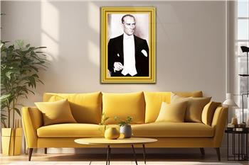 ÇERÇEVE GÖRSELLİ MUSTAFA KEMAL ATATÜRK GÖRSELLİ CAM TABLO 