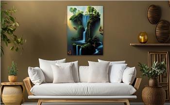 Dikey Sanat Temalı Cam Tablo 307