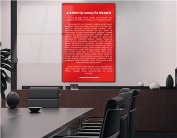 Atatürks Address to the Turkish Youth Glass Wall Art